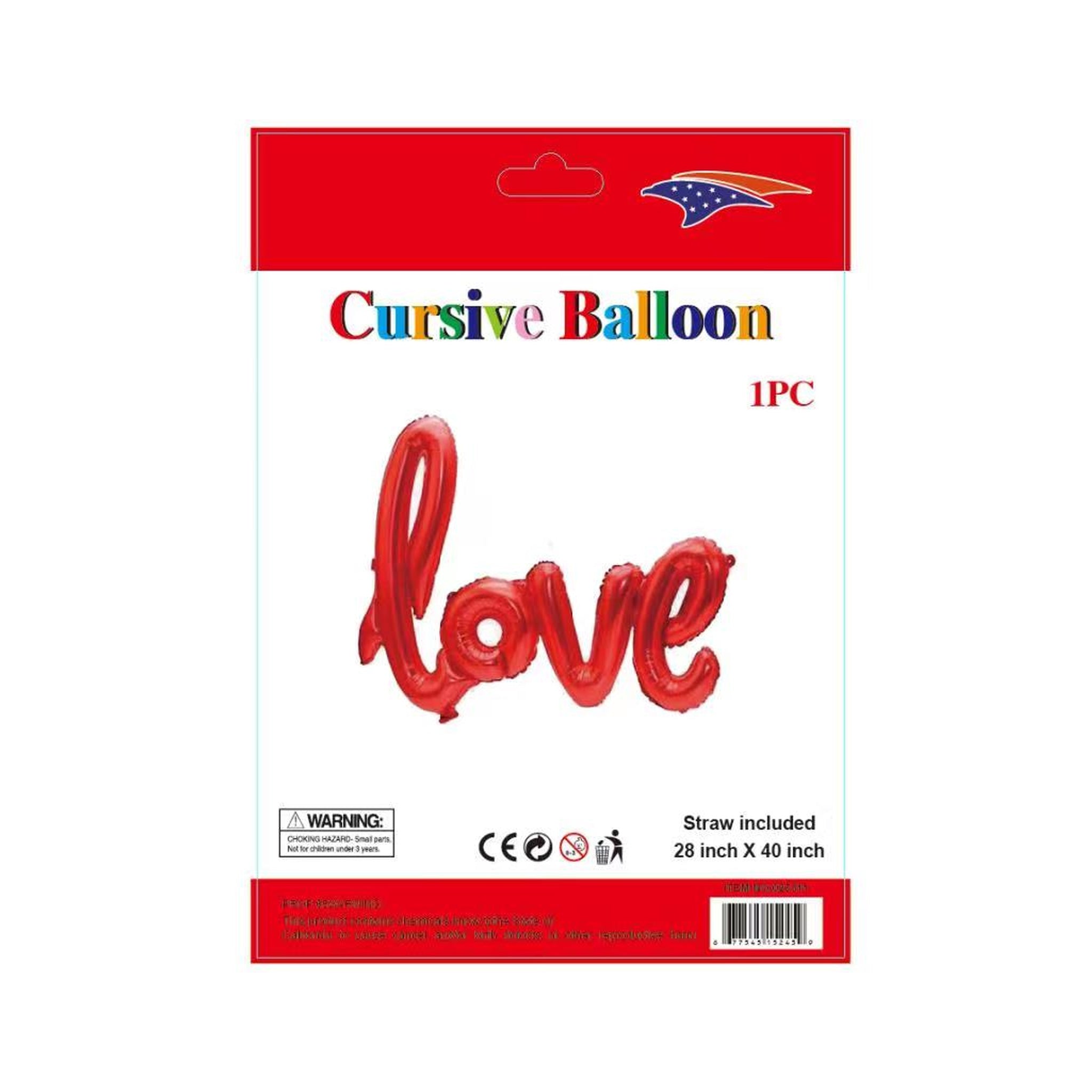 Cursive Balloon Love Red